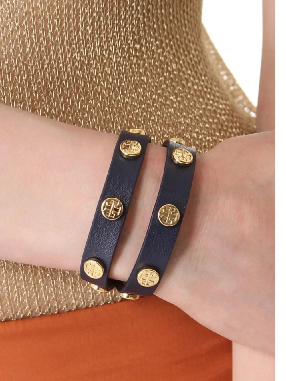 NWOT Tory Burch Snake Skin Double Wrap Bracelet - Neon Yellow